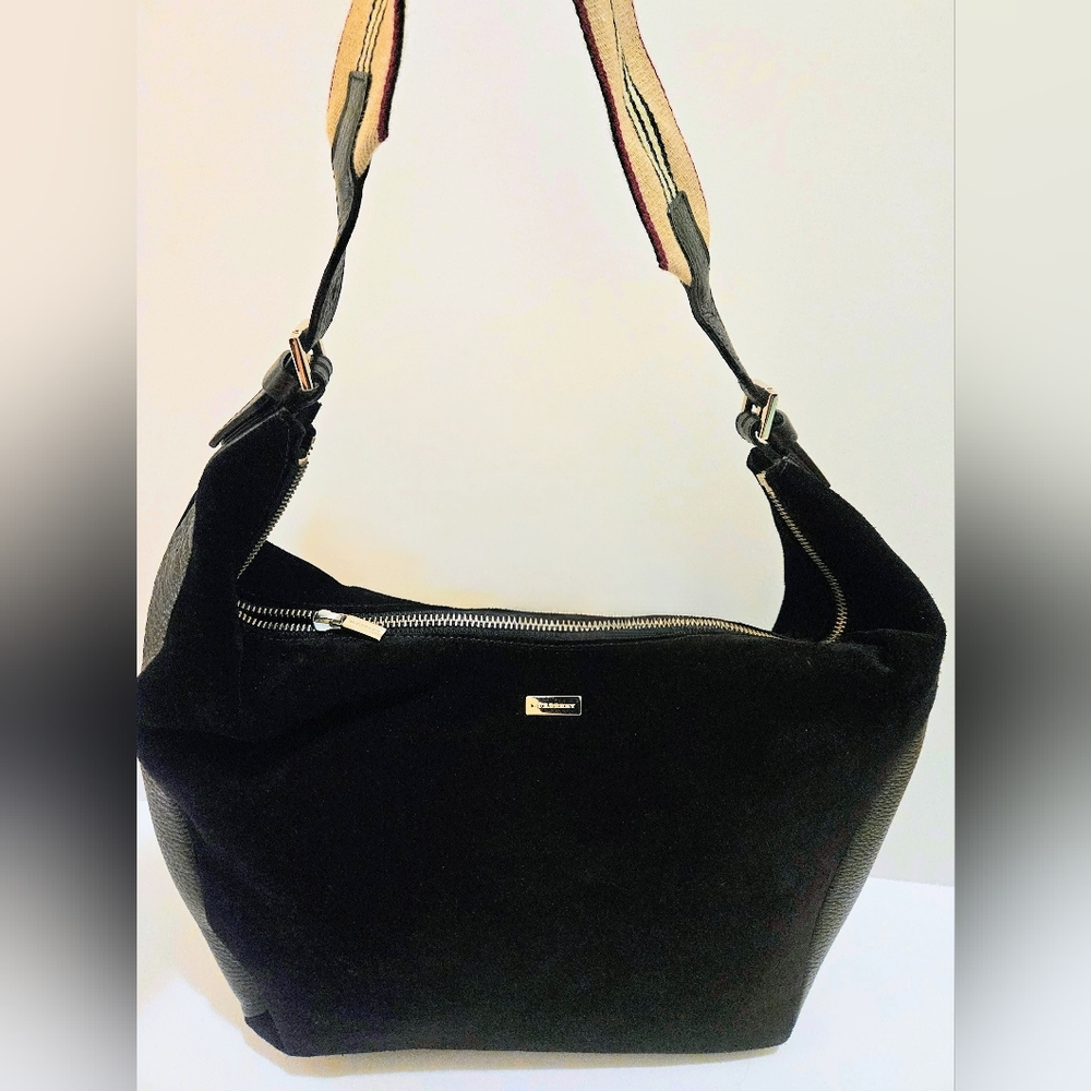 Burberry Black Suede Vintage Hobo Bag - Picture 12 of 14